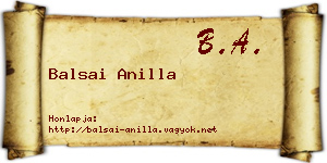 Balsai Anilla névjegykártya
